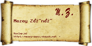 Mezey Zénó névjegykártya